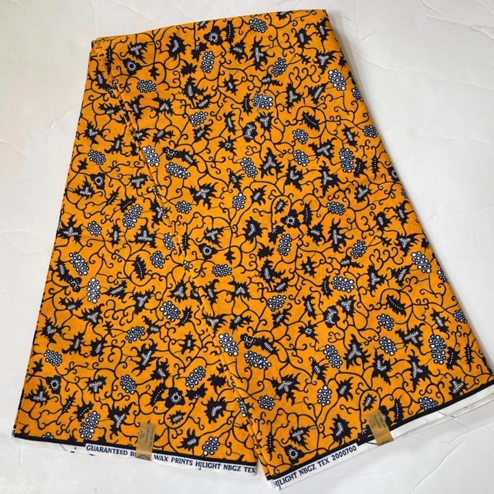 Floral Print Yellow  Multicolor Cotton Fabric